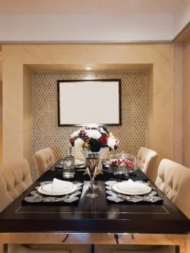 Modern dining room Stock Photos