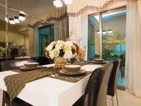 Modern dining room Stock Photos
