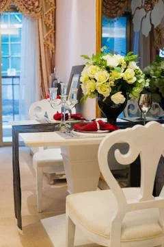 Modern dining room Stock Photos