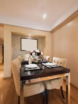Modern dining room Stock Photos
