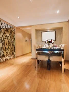 Modern dining room Stock Photos