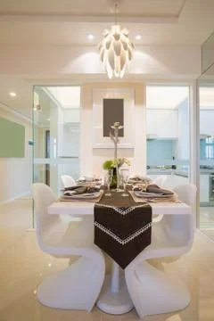 Modern dining room Stock Photos