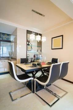 Modern dining room Stock Photos