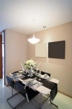 Modern dining room Stock Photos