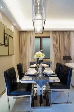 Modern dining room Stock Photos