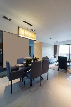 Modern dining room Stock Photos