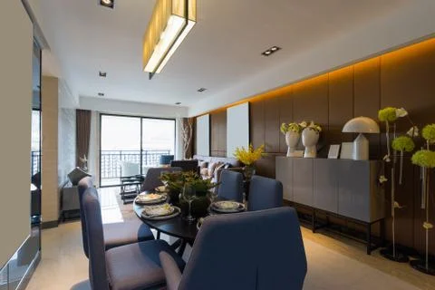 Modern dining room Stock Photos