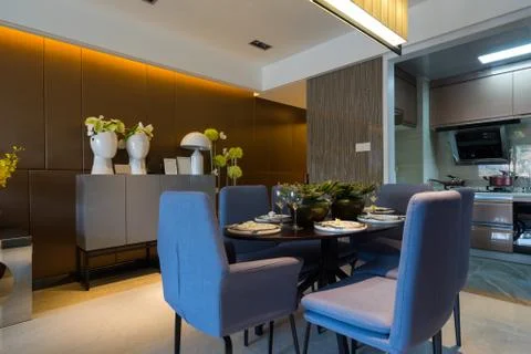 Modern dining room Stock Photos