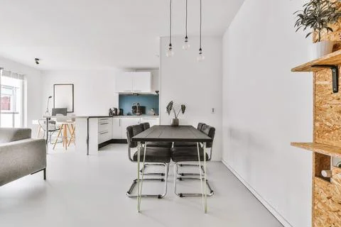 Modern dining room Stock Photos