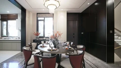 Modern dining room with simplicity design Video stock 198275817