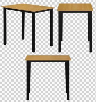 Modern dining table isolated, transparent background, furniture PNG Stock Photos