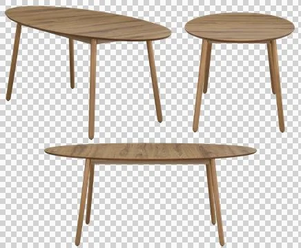 Modern dining table isolated, transparent background, furniture PNG Stock Photos