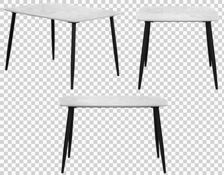 Modern dining table isolated, transparent background, furniture PNG Stock Photos