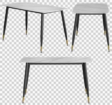 Modern dining table isolated, transparent background, furniture PNG Stock Photos