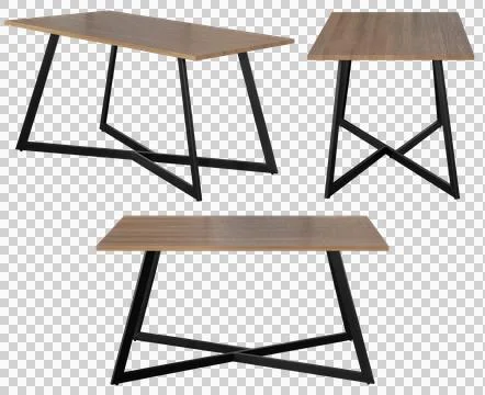 Modern dining table isolated, transparent background, furniture PNG Stock Photos