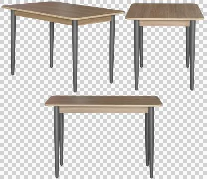 Modern dining table isolated, transparent background, furniture PNG Stock Photos