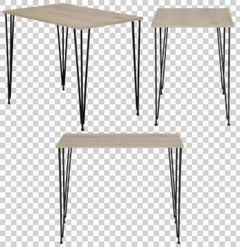Modern dining table isolated, transparent background, furniture PNG Stock Photos