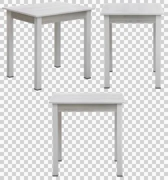 Modern dining table isolated, transparent background, furniture PNG Stock Photos