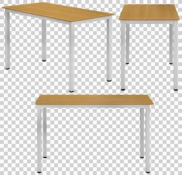 Modern dining table isolated, transparent background, furniture PNG Stock Photos
