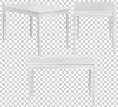 Modern dining table isolated, transparent background, furniture PNG Stock Photos