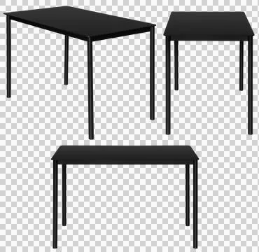 Modern dining table isolated, transparent background, furniture PNG Stock Photos