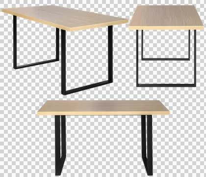 Modern dining table isolated, transparent background, furniture PNG Stock Photos