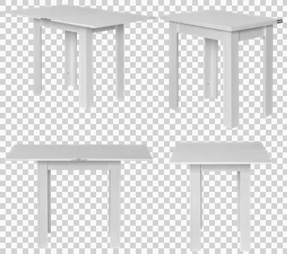Modern dining table isolated, transparent background, furniture PNG Stock Photos