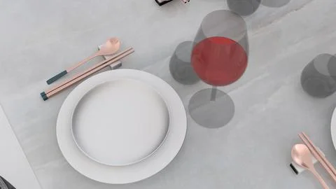 Modern dining table with white background Stock Illustration