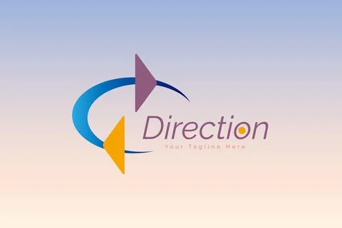 Modern direction arrow logo design template Stock Illustration