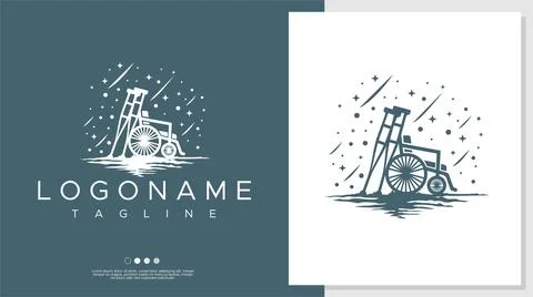 Modern disability logo design template. Illustration of wheel chair logo vector. Stock Illustration