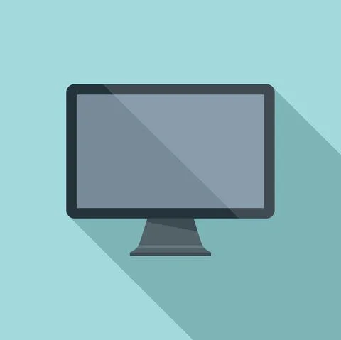 Modern display icon flat vector. Computer screen Stock Illustration