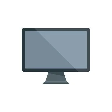Modern display icon flat vector. Computer screen Stock Illustration