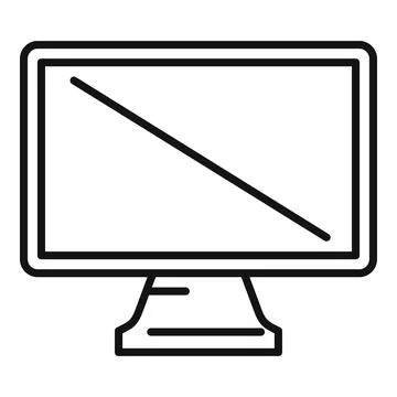 Modern display icon outline . Computer screen Illustrazione stock