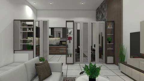 Modern Divider Partition Design for Interior Living Room 스톡 일러스트
