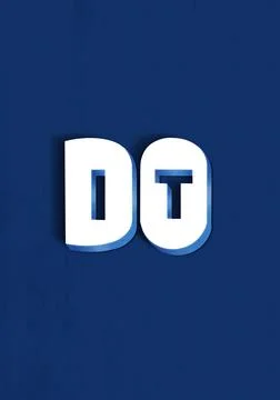 Modern Do it hand-drawing 3d Words Navy Blue textured background Stock Illustration