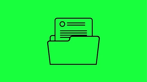 Modern document icon on green background for business organization Stock Footage 331507402