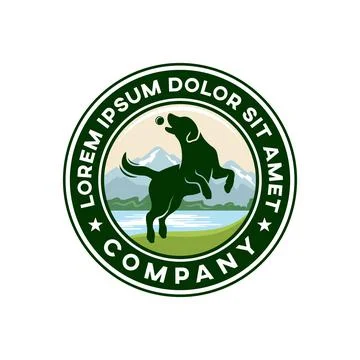 Modern dog labrador logo Stock Illustration
