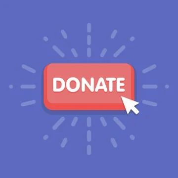 Modern donate button design with mouse click symbol. Vector illustration 库存插图
