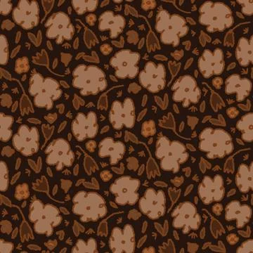 Modern Doodle Daisy Seamless Pattern. Hand Drawn Scribble Flower Repeat. Ditsy Stock Illustration