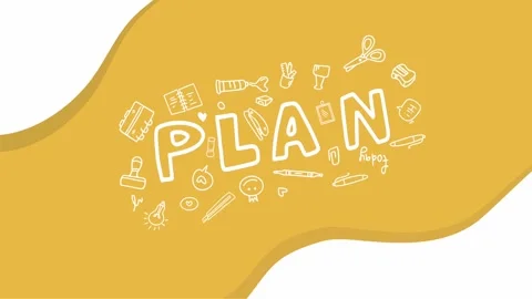 Modern Doodle School Plan Animation Yellow Theme Stock Footage 312129899