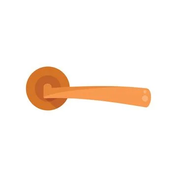 Modern door handle icon flat vector. Lock knob Stock Illustration