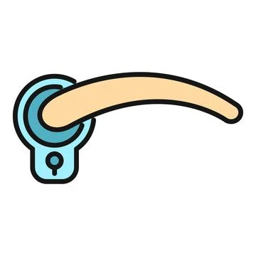 Modern door handle with keyhole providing home security Illustration