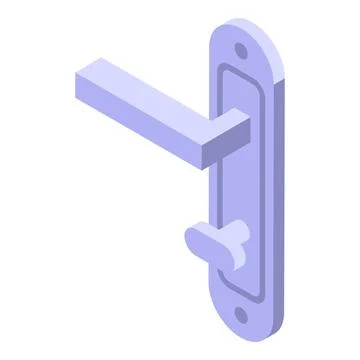 Modern door handle with locking mechanism in isometric view Illustration
