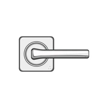 Modern door handle providing access and security concept Illustration