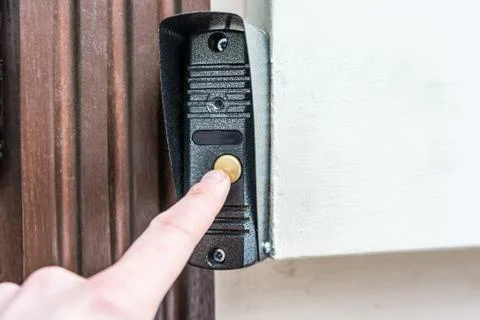 Modern doorbell button Stock Photos