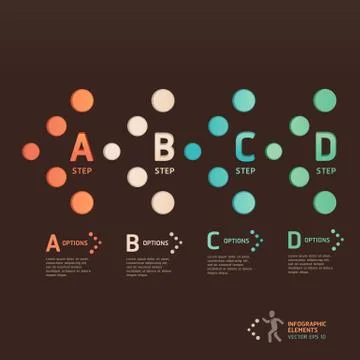 Modern dot arrow style step up options banner. Vector illustration. Stock Illustration