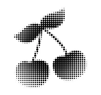 Modern dotted cherry icon. 스톡 일러스트