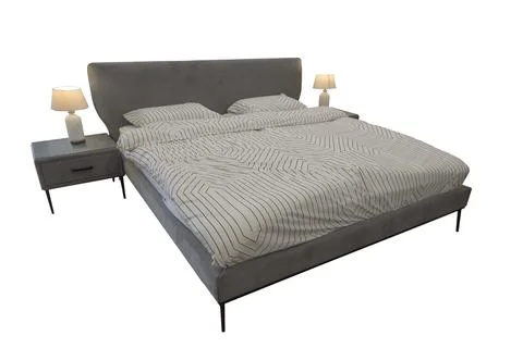 Modern double bed Stock Photos