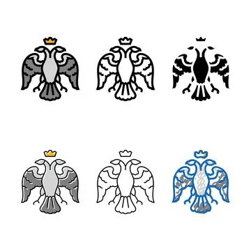 Modern double headed eagle byzantine color icon vector Illustrazione stock