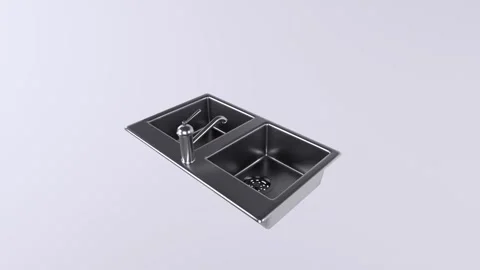 Modern double kitchen sink installation guide and tips 스톡 동영상 283233209